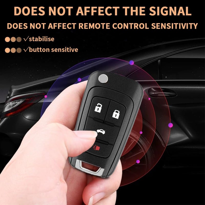 JJCHQ 4 Button Key Fob Keyless Entry Remote Shell Case Replacement for Chevy Cruze Equinox Camaro Impala Malibu Sonic Buick Regal Verano Encore Lacrosse GMC Terrain 2010 2011 2012 2013 2014 2015 2016-2021 - Image 5