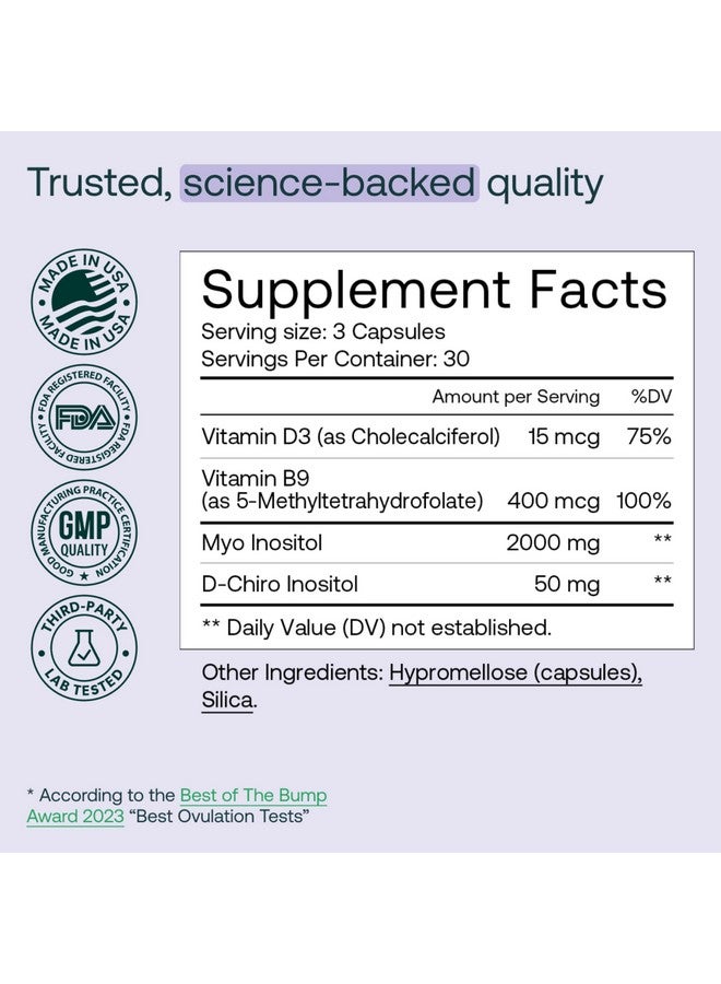 Mira مكمل ميرا لمتلازمة تكيس المبايض، ميو إينوزيتول ودي-كيرو إينوزيتول بنسبة 40:1، يساعد في تعزيز التوازن الهرموني ودعم صحة المبايض والتمثيل الغذائي، 90 كبسولة (30 حصة)، 1 زجاجة - Image 4