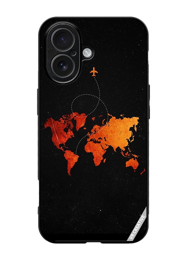 Protective Case Cover For Apple iPhone 17 Travel Map Design Multicolour