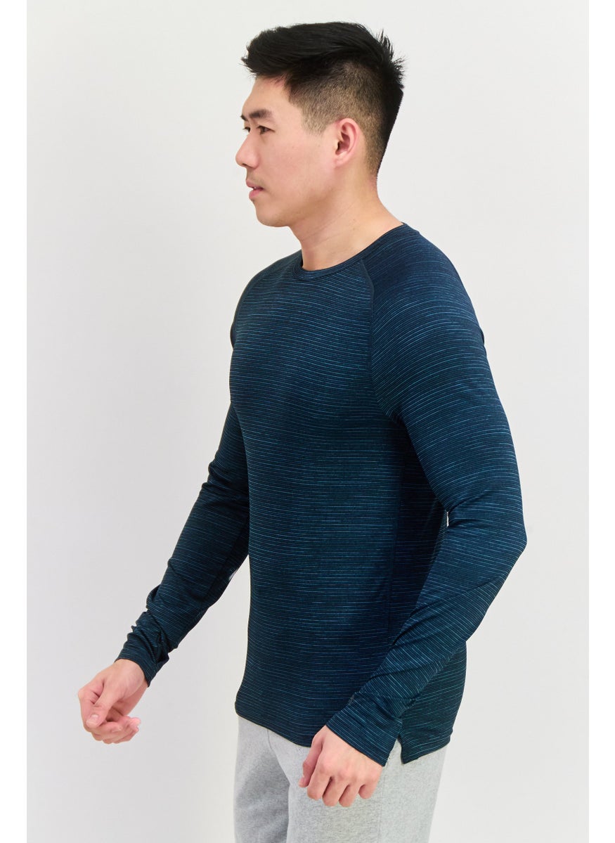 Champion Men Sportswear Fit Long Sleeve Training T-Shirts, Navy  - Image 3