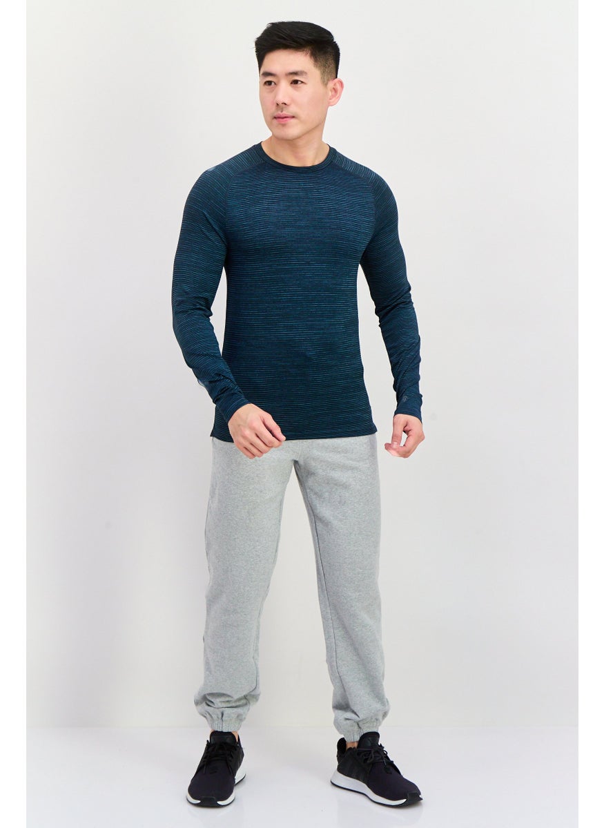 Champion Men Sportswear Fit Long Sleeve Training T-Shirts, Navy  - Image 2