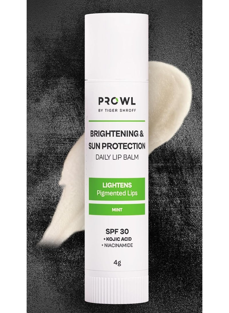 PROWL by Tiger Shroff  Brightening & sun protection Lipbalm For Men Kojic Acid & Niacinamide | SPF 30 PA+++ Daily Lip Balm For Lightening Pigmented Dry Lips | Pigmentation Removal Care | Mint, 4g - Image 1