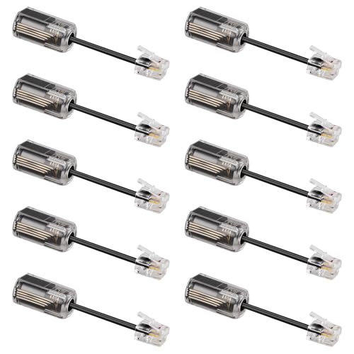 Uvital Telephone Cord Detangler(10 Pack), Anti-Tangle Telephone Handset Cable 360 Degree Rotating Landline Swivel Cord Untangler Black - Image 1