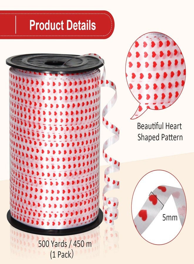 OMISELIO 500 Yard Valentine Ribbon, Heart Ribbon, White Curling Ribbon for Gift Wrapping, Valentines Day Ribbon, Balloon String, Ribbon for Balloons, Mother's Day, Anniversary, Christmas (1 Roll) - Image 5
