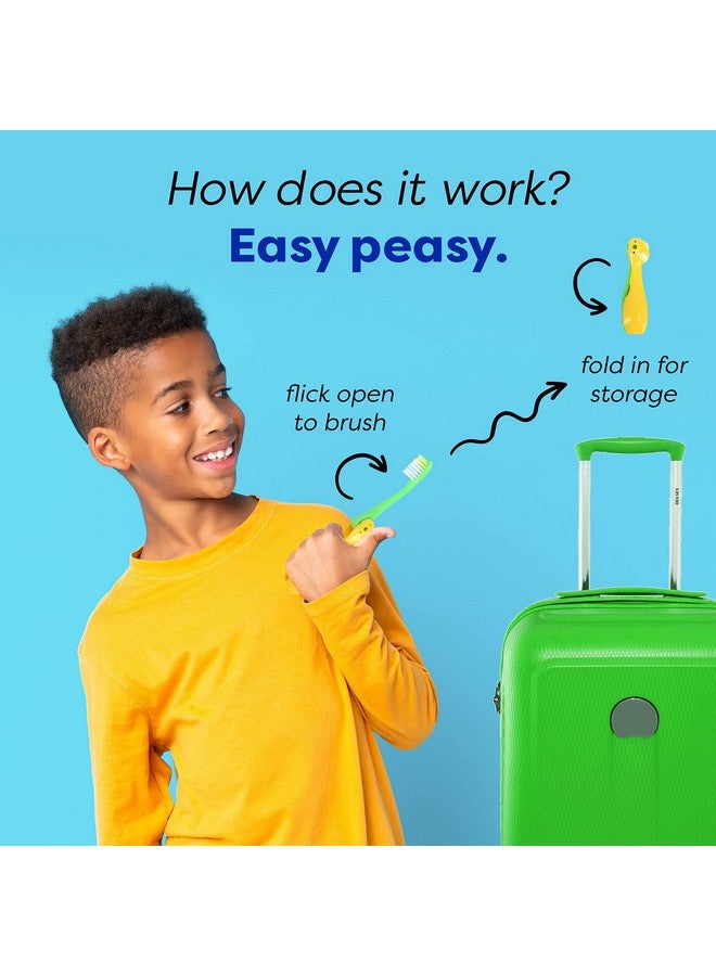 Lingito Kids Travel Toothbrush, Soft Toddler Toothbrush, Child Travel Toothbrush Gentle Bristles For Home, School, Camp, Sleepovers, Kids Folding Toothbrush Handles For Tiny Hands Boys and Girls (3 Pack) - Image 5