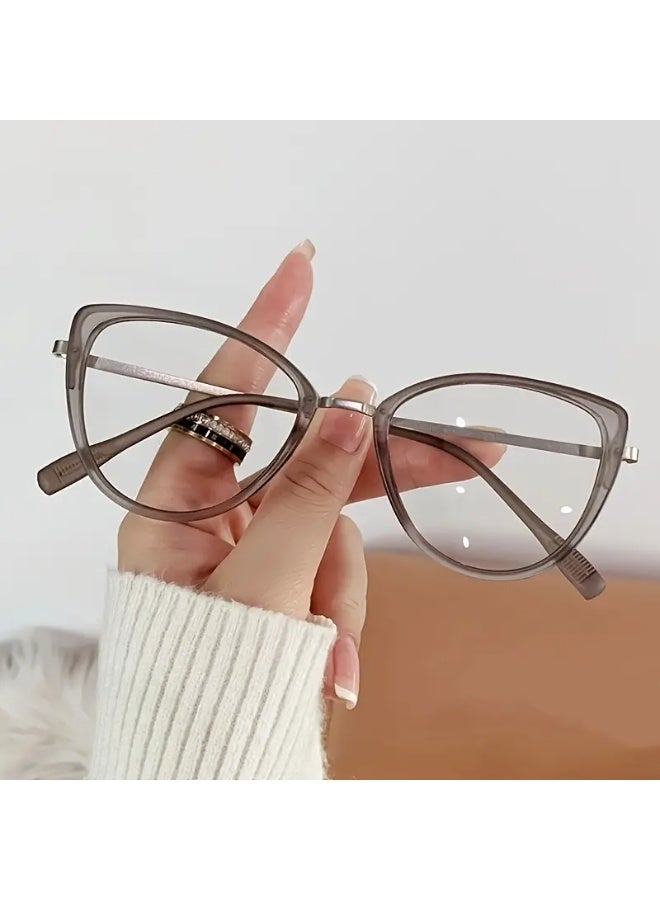 SCENT HOUSE Fashion Oval Cat Eye Glasses, - PC Frame, Trendy Full Rim Spectacles for Face, Versatile Look for All Occasions (Includes eyeglass case)
,blue lighe blocking glasses,eyeglasses - Image 4