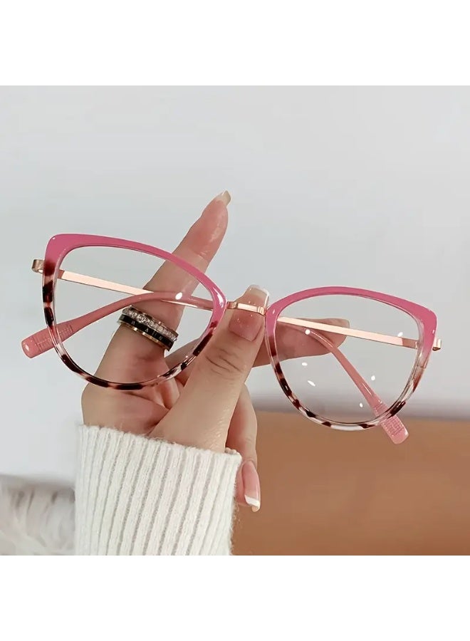 SCENT HOUSE Fashion Oval Cat Eye Glasses, - PC Frame, Trendy Full Rim Spectacles for Face, Versatile Look for All Occasions (Includes eyeglass case)
,blue lighe blocking glasses,eyeglasses - Image 2