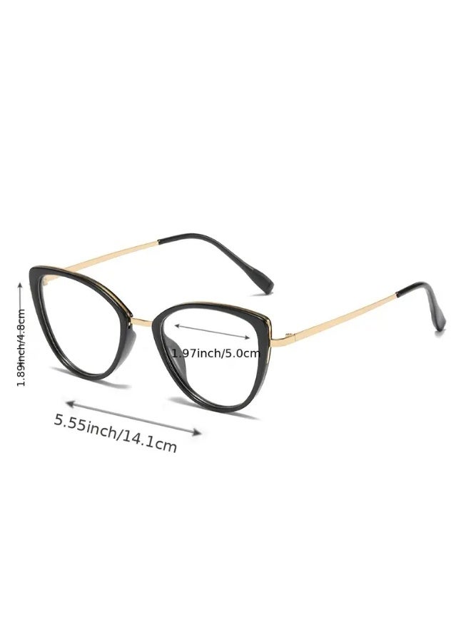 SCENT HOUSE Fashion Oval Cat Eye Glasses, - PC Frame, Trendy Full Rim Spectacles for Face, Versatile Look for All Occasions (Includes eyeglass case)
,blue lighe blocking glasses,eyeglasses - Image 3