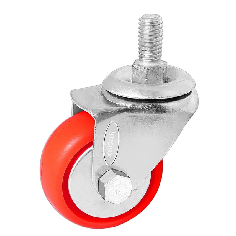 Impex Heavy Duty Caster Wheels 2 Inch (50mm) – Pack of 4, 360° Rotating Screw Type Replacement Casters for Office Chairs, Furniture and Equipment - Image 2