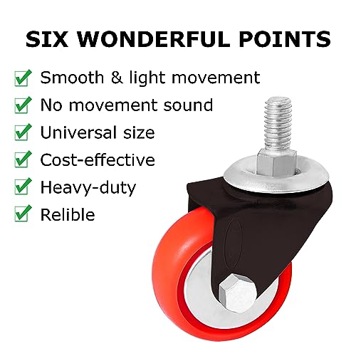 Impex Heavy Duty Caster Wheels 2 Inch (50mm) – Pack of 4, 360° Rotating Screw Type Replacement Casters for Office Chairs, Furniture and Equipment - Image 5