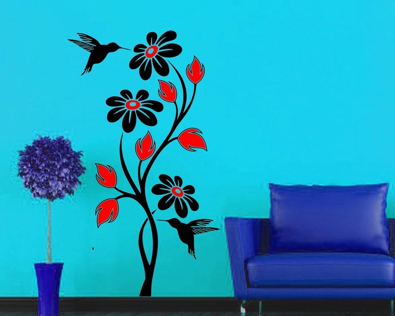 RNG Vinyl Multicolored Decorative Tree and Flowers Wall Sticker - Image 4