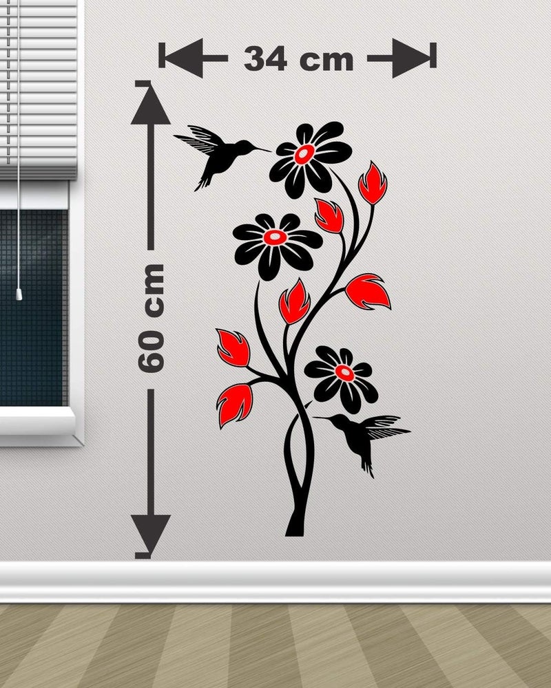 RNG Vinyl Multicolored Decorative Tree and Flowers Wall Sticker - Image 1