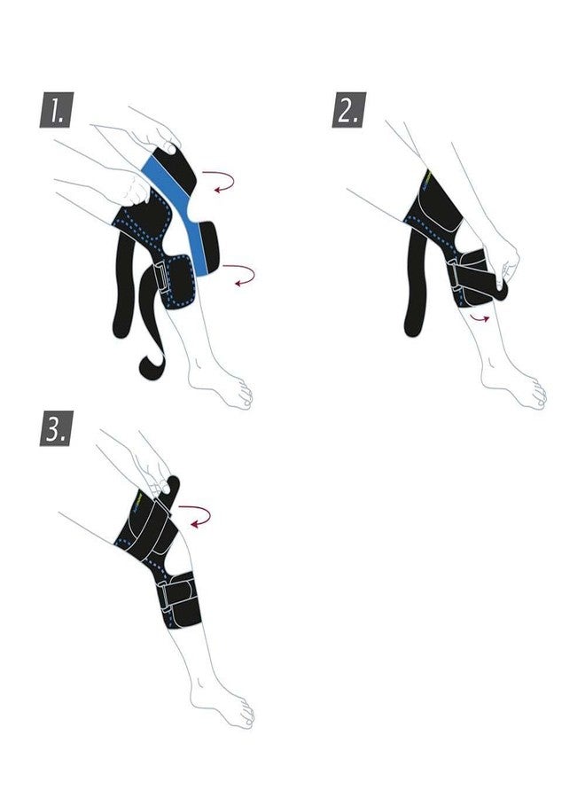 Actimove Sports Edition Knee Brace Adjustable Horseshoe, Simple Hinges, Condyle Pads | Left & Right Compatible Knee Support for Meniscus Tear, Pain, ACL, MCL, Injury Recovery | Men & Women, Black, - Image 4