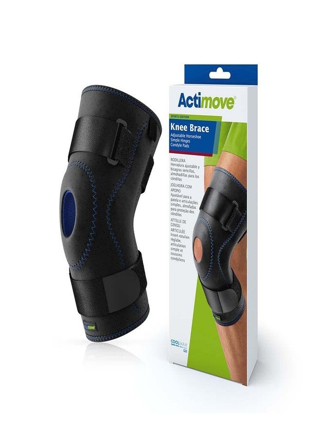 Actimove Sports Edition Knee Brace Adjustable Horseshoe, Simple Hinges, Condyle Pads | Left & Right Compatible Knee Support for Meniscus Tear, Pain, ACL, MCL, Injury Recovery | Men & Women, Black, - Image 1
