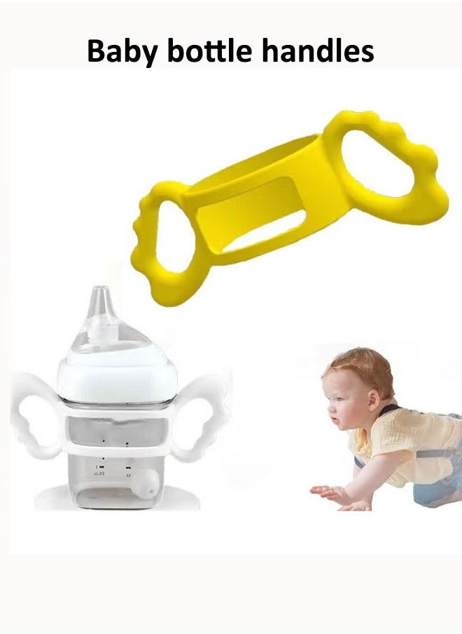 Aissiora Baby Silicone Bottle Handles Natural Baby Bottle Handle Wide Neck Baby Feeding Handle Easy Carry Handle Lightweight Bottle Handle Small Hand Gripping for Baby Shower  - Image 1