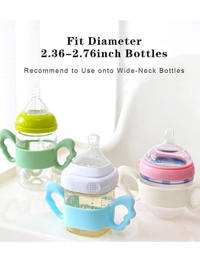 Aissiora Baby Silicone Bottle Handles Natural Baby Bottle Handle Wide Neck Baby Feeding Handle Easy Carry Handle Lightweight Bottle Handle Small Hand Gripping for Baby Shower  - Image 3