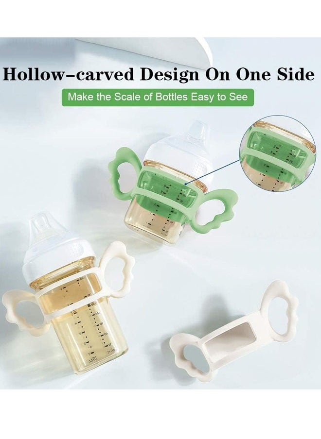 Aissiora Baby Silicone Bottle Handles Natural Baby Bottle Handle Wide Neck Baby Feeding Handle Easy Carry Handle Lightweight Bottle Handle Small Hand Gripping for Baby Shower  - Image 5
