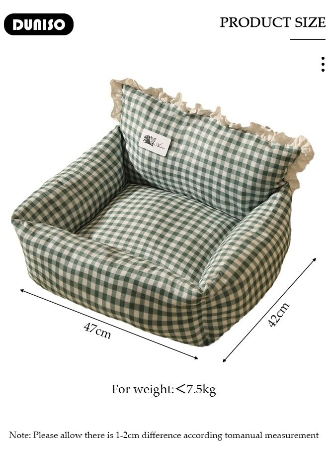 DUNISO Pet Couch Bed, Washable Cat Beds for Medium Small Dogs Cats, Pet Sofa Bed, Cozy Pet Sofa, Fluffy Dog Couch with Memory Foam Support, Dog Beds with Non-Slip Bottom, Removable Washable Cover Pet Bed  - Image 3