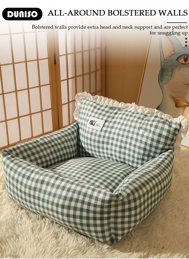 DUNISO Pet Couch Bed, Washable Cat Beds for Medium Small Dogs Cats, Pet Sofa Bed, Cozy Pet Sofa, Fluffy Dog Couch with Memory Foam Support, Dog Beds with Non-Slip Bottom, Removable Washable Cover Pet Bed  - Image 4