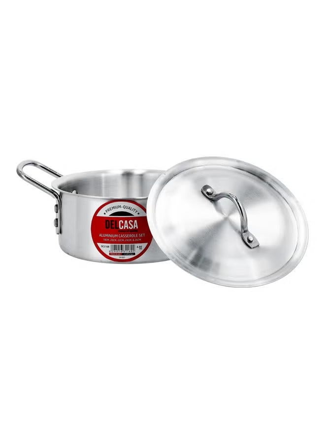 DELCASA 5-Piece Casserole Pot Lid And Handle Silver 33x31x26.5cm - Image 4