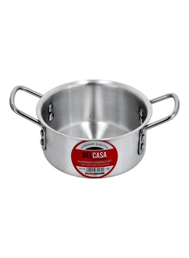 DELCASA 5-Piece Casserole Pot Lid And Handle Silver 33x31x26.5cm - Image 3