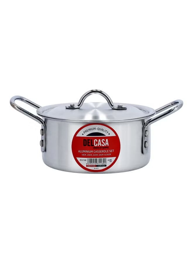 DELCASA 5-Piece Casserole Pot Lid And Handle Silver 33x31x26.5cm - Image 2