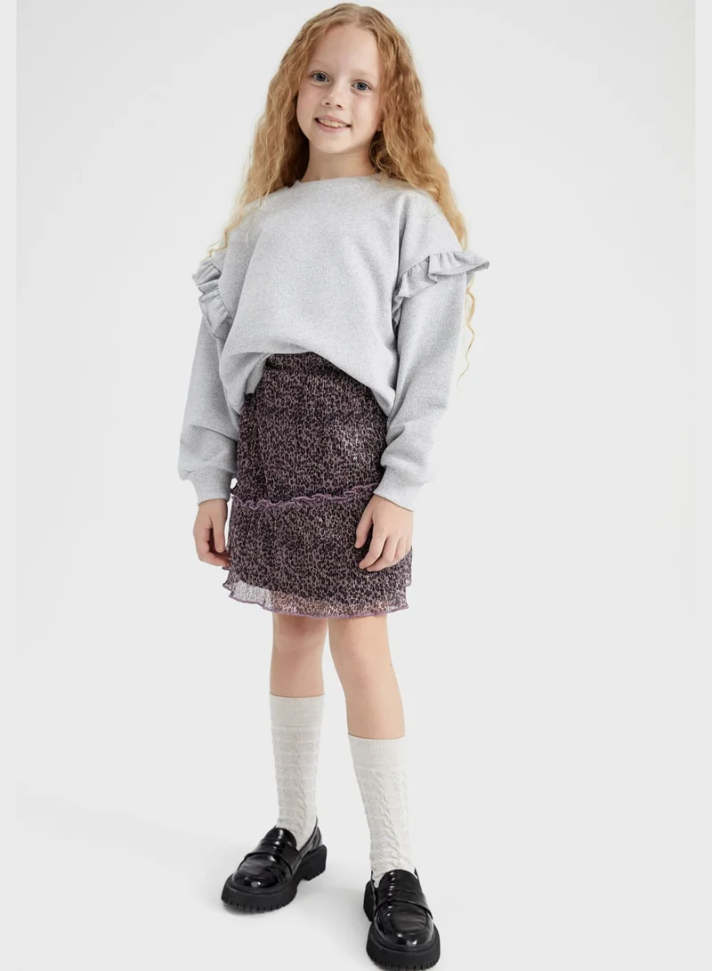 DeFacto Kids Printed Midi Skirt