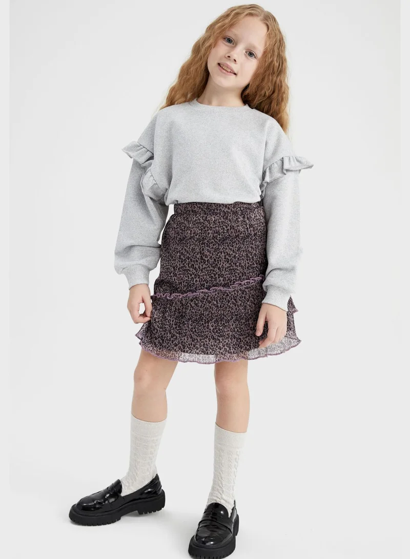 DeFacto Kids Printed Midi Skirt