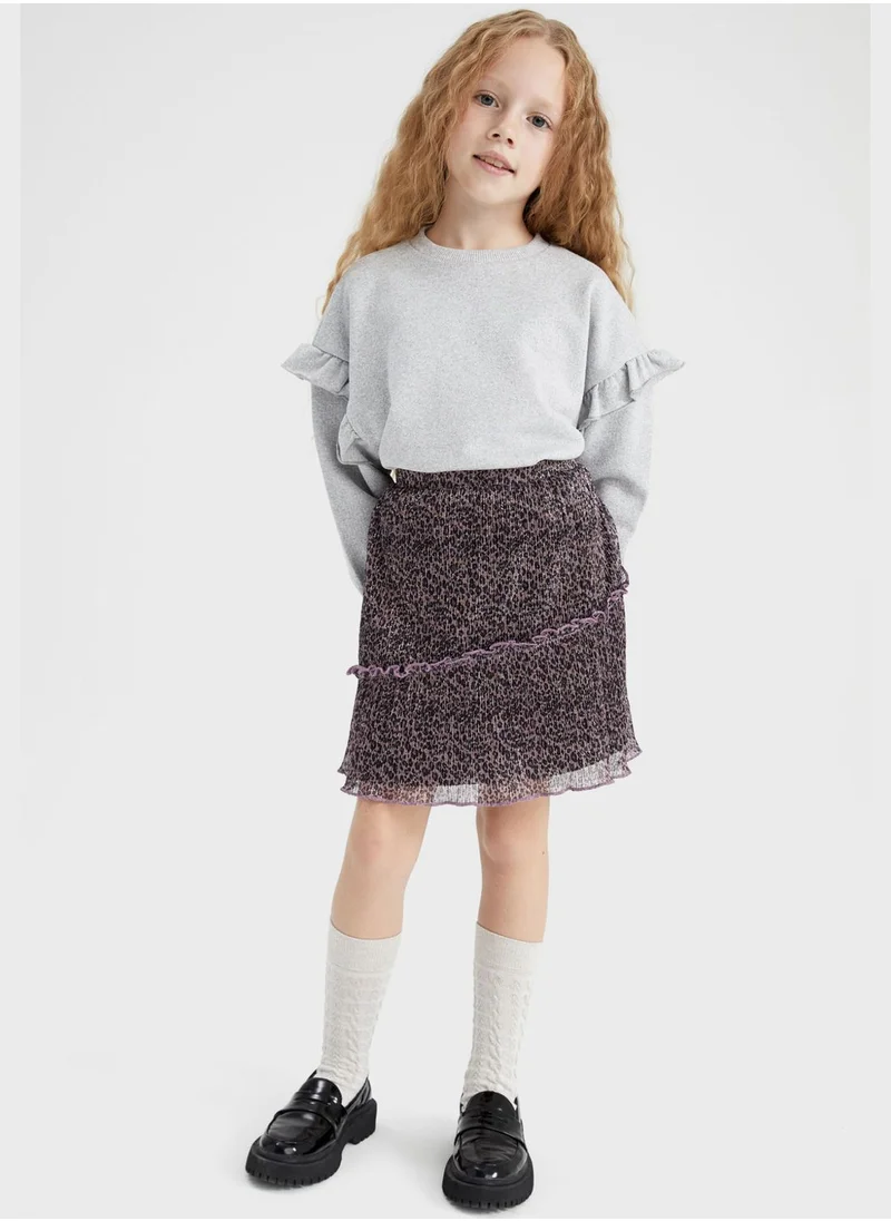 DeFacto Kids Printed Midi Skirt