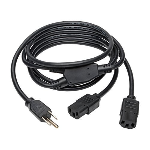 Tripp Lite Standard Power Cord Y Splitter Cable (NEMA 5-15P to 2x IEC-320-C13) 6-ft.(P006-006-2) Black - Image 2