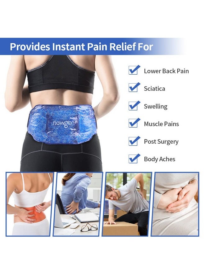 NEWGO Ice Pack For Back Pain Relief, Hot Or Cold Ice Packs For Lower Back Injuries, Sciatic Nerve, Tailbone Pain Blue  - Image 2