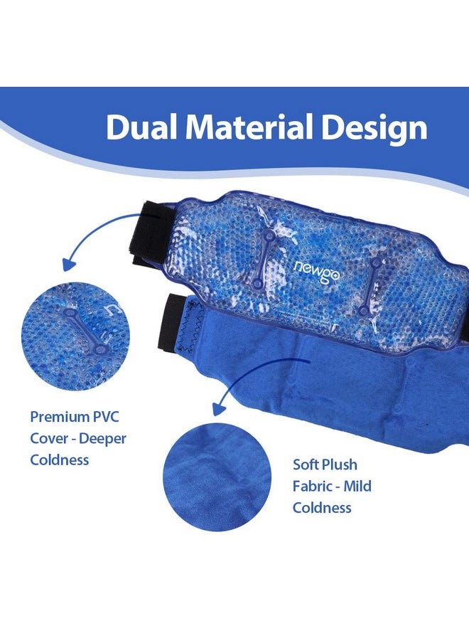 NEWGO Ice Pack For Back Pain Relief, Hot Or Cold Ice Packs For Lower Back Injuries, Sciatic Nerve, Tailbone Pain Blue  - Image 3