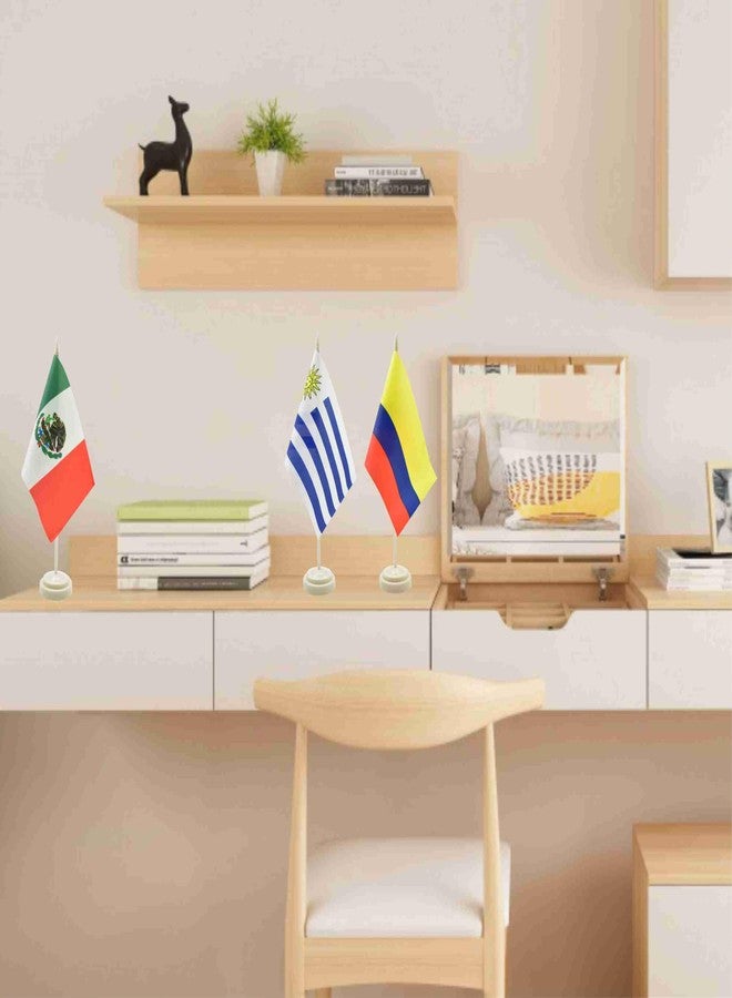 Ckexin22 Spanish Speaking Countries Desk Office Table Flags Set Small Mini Latin American Stick Flags for Classroom Heritage Hispanic Month Decorations,5x8 Inch - Image 4