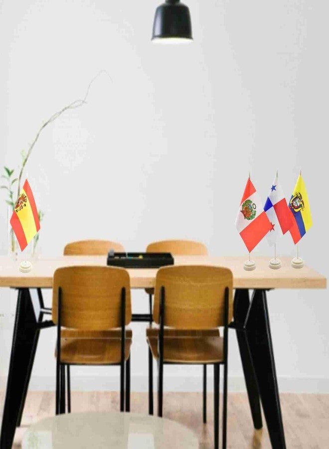 Ckexin22 Spanish Speaking Countries Desk Office Table Flags Set Small Mini Latin American Stick Flags for Classroom Heritage Hispanic Month Decorations,5x8 Inch - Image 5