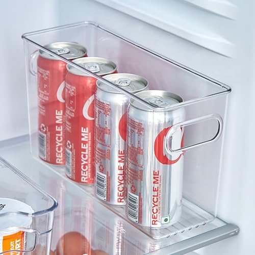 MosQuick® Tall Plastic Kitchen Food Storage Bin with Handles vegetable organiser for fridge Pantry Cabinet Refrigerator Containers and Baskets for Food Drinks Snacks storage box for kitchen Clear - Image 4