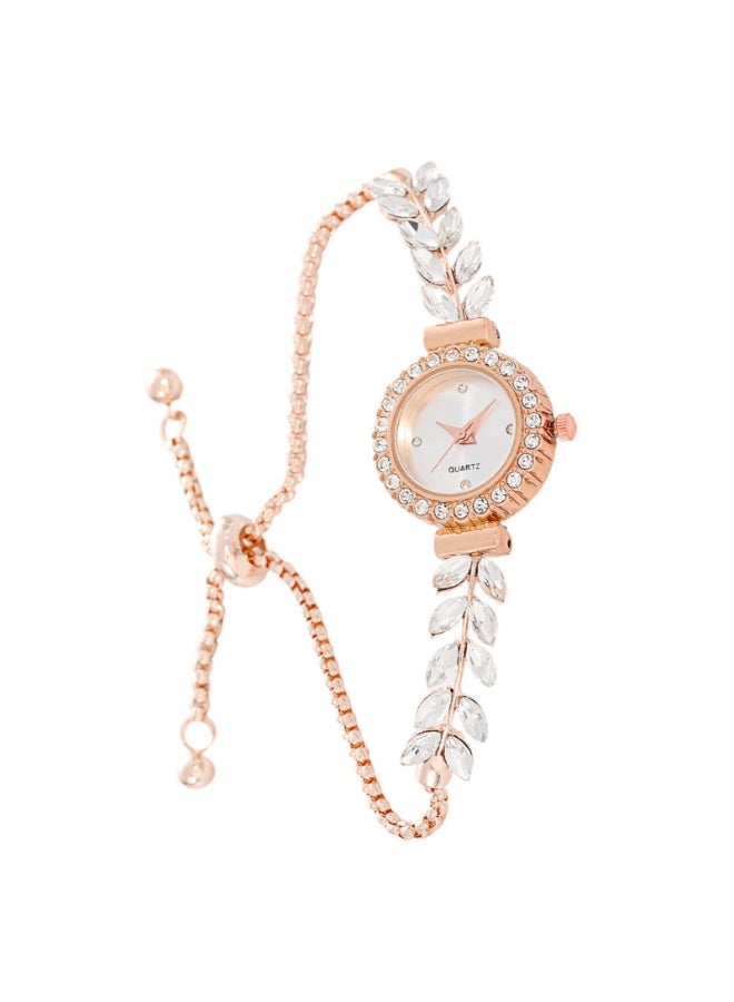 مارك وارفيلد الرجل الجديد New Leaf Strap Diamond Set Round Women's Watch