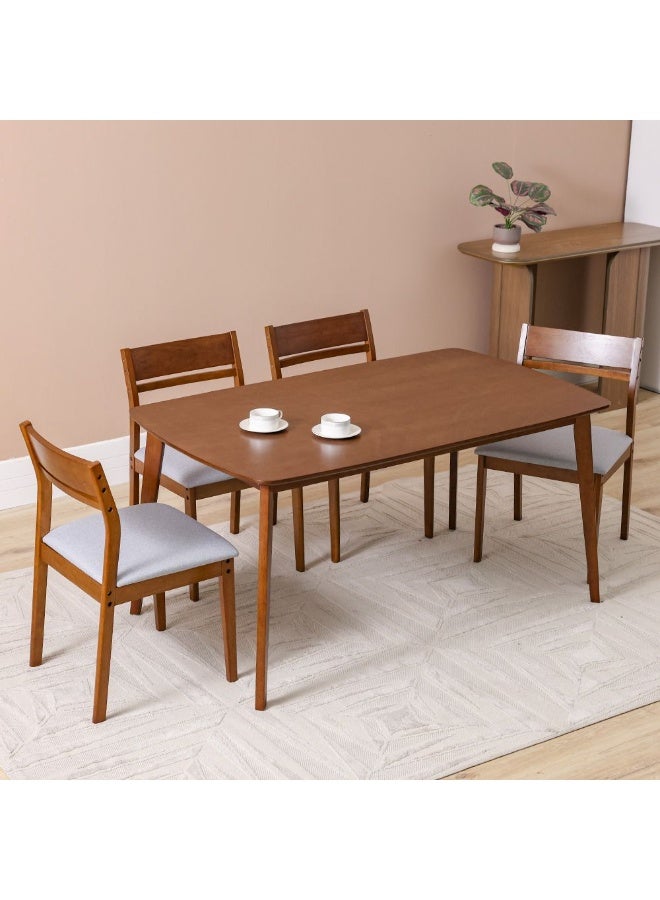 DANUBE HOME Mervil 1+6 Seater Dining Set 7-Piece Dining Set Sturdy Kitchen Dining Table With 6-Seater Dining Chairs Wooden Modern Design Furniture For Home Dining Room - Style Oak/Grey - Image 2