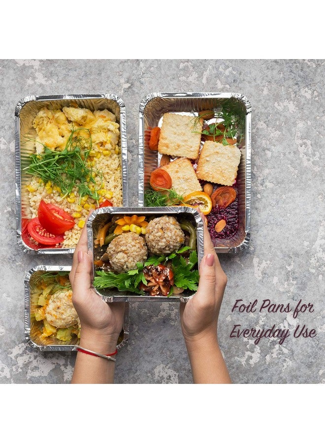 Stock Your Home Stock Your Home 1 Lb Small Aluminum Pans with Lids (50 Pack) Foil Pans + Clear Plastic Lids, Disposable Cookware, Takeout Trays with Lids - To Go Disposable Food Containers for Restaurants & Catering - Image 5