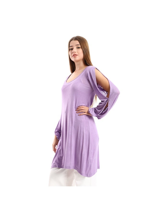 kady Jamila women wide round collar tunic with sided sleeves slits - Image 3