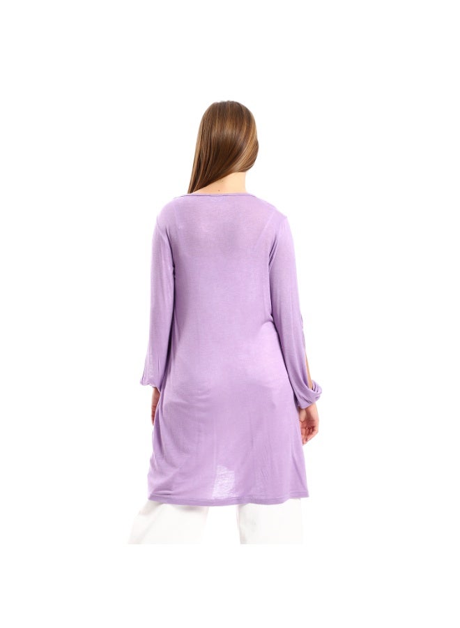 kady Jamila women wide round collar tunic with sided sleeves slits - Image 2