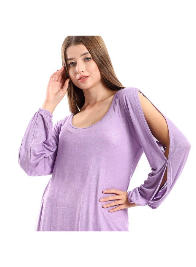 kady Jamila women wide round collar tunic with sided sleeves slits - Image 4