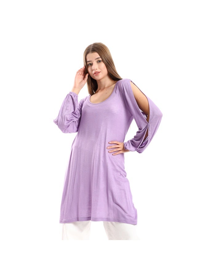 kady Jamila women wide round collar tunic with sided sleeves slits - Image 1