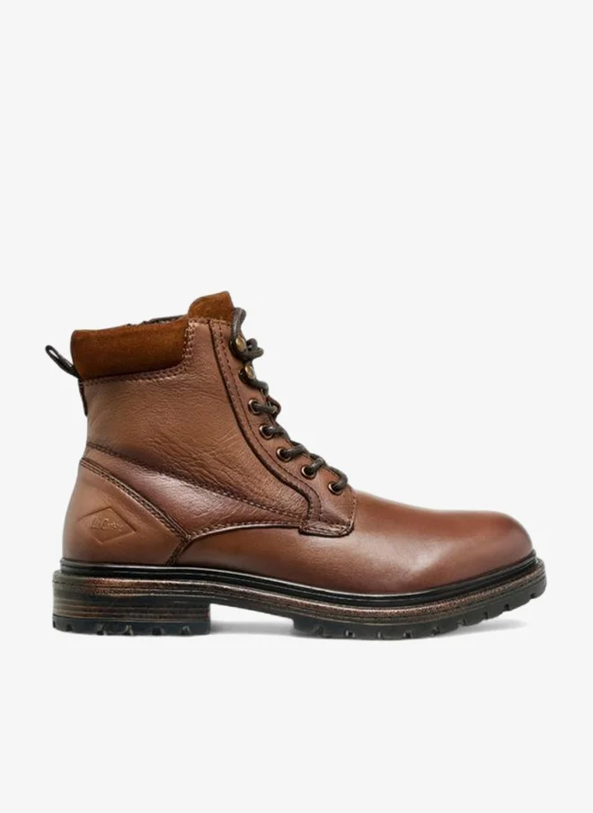 لي كوبر أحذية الكاحل الرجالية الجلدية المبطنة