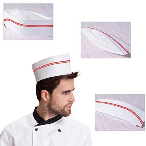 Tbestmax 40 PCS Disposable Soda Jerk Paper Cap, Chef Hat for Restaurant Party - Image 3