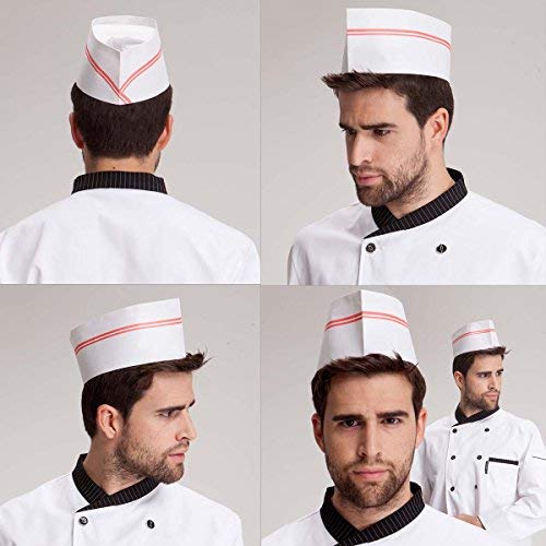 Tbestmax 40 PCS Disposable Soda Jerk Paper Cap, Chef Hat for Restaurant Party - Image 4