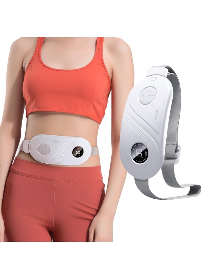 جرين ليون جهاز تدليك حراري للدورة الشهرية لتخفيف التقلصات والألم 1800 مللي أمبير في الساعة / مادة ABS / ملائم ومريح / تقليل الضوضاء الذكي / تسخين سريع في 3 ثوانٍ / شاشة رقمية ذكية / وقت عمل ساعتان / درجة حرارة 3 تروس / جهد 5 فولت / اهتزاز 3 تروس / حزام التدفئة لتخفيف المغص المصاحب للدورة الشهرية / وقت شحن 3 ساعات - أبيض - Image 1