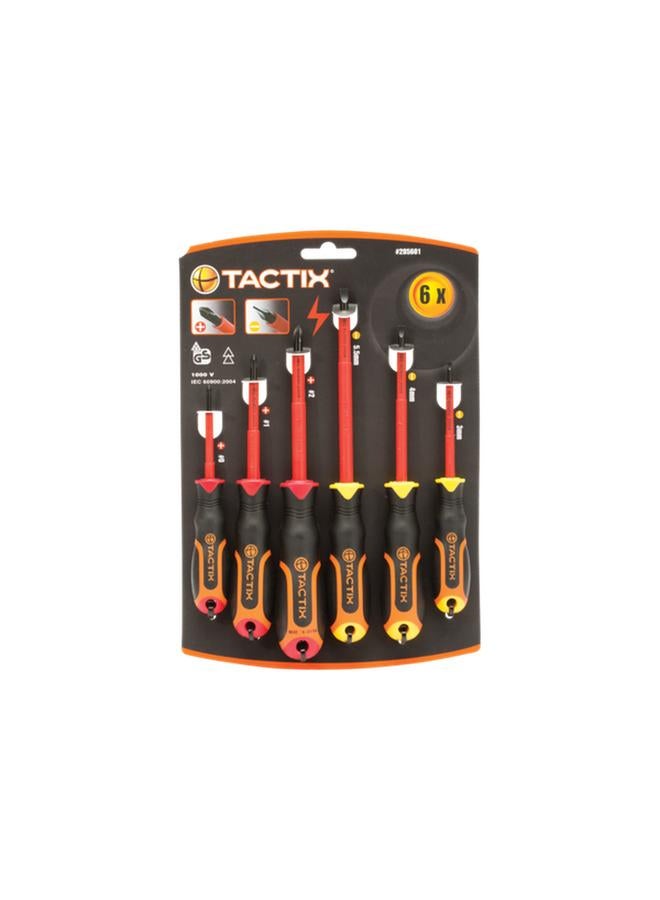 Tactix 6-Piece Insulated Screwdrivers Set Multicolor 205601  - Image 1