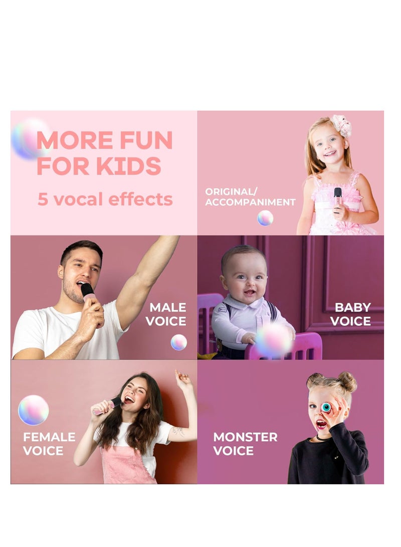 Raxoom Mini Karaoke Machine for Kids Adults, Portable Bluetooth Speaker with 2 Wireless Microphones,18 Pre-Loaded Songs Toys Birthday Gifts for Girls 4, 5, 6, 7, 8+ Years Old Toddler Teens - MULTICOLOR - Image 2