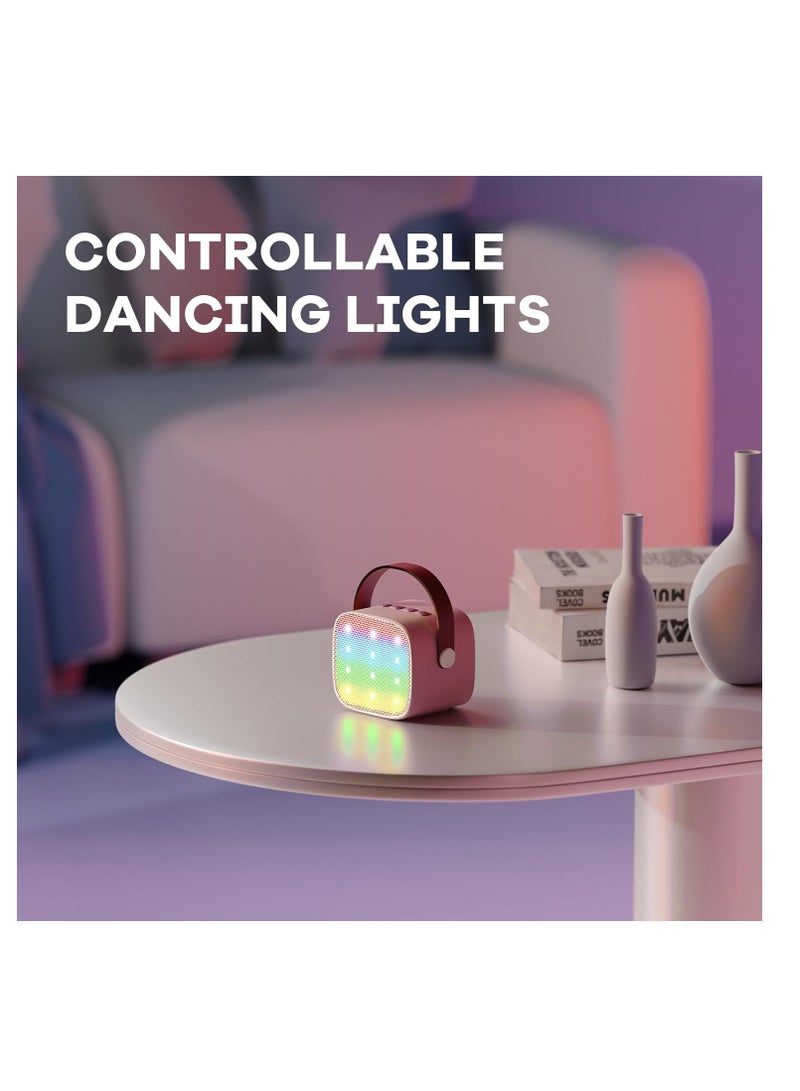 Raxoom Mini Karaoke Machine for Kids Adults, Portable Bluetooth Speaker with 2 Wireless Microphones,18 Pre-Loaded Songs Toys Birthday Gifts for Girls 4, 5, 6, 7, 8+ Years Old Toddler Teens - MULTICOLOR - Image 4