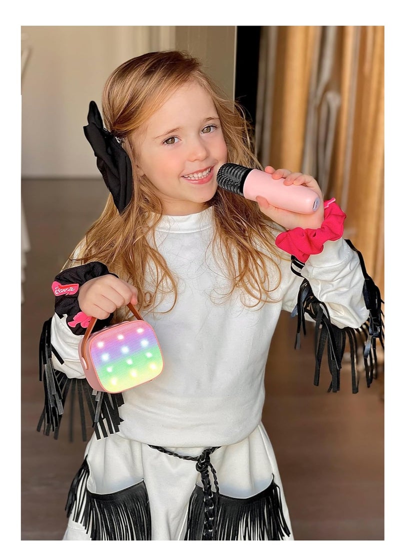 Raxoom Mini Karaoke Machine for Kids Adults, Portable Bluetooth Speaker with 2 Wireless Microphones,18 Pre-Loaded Songs Toys Birthday Gifts for Girls 4, 5, 6, 7, 8+ Years Old Toddler Teens - MULTICOLOR - Image 5